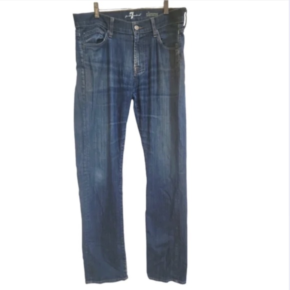7 For All Mankind Slimmy Straight Leg Jeans 32 - Picture 1 of 2